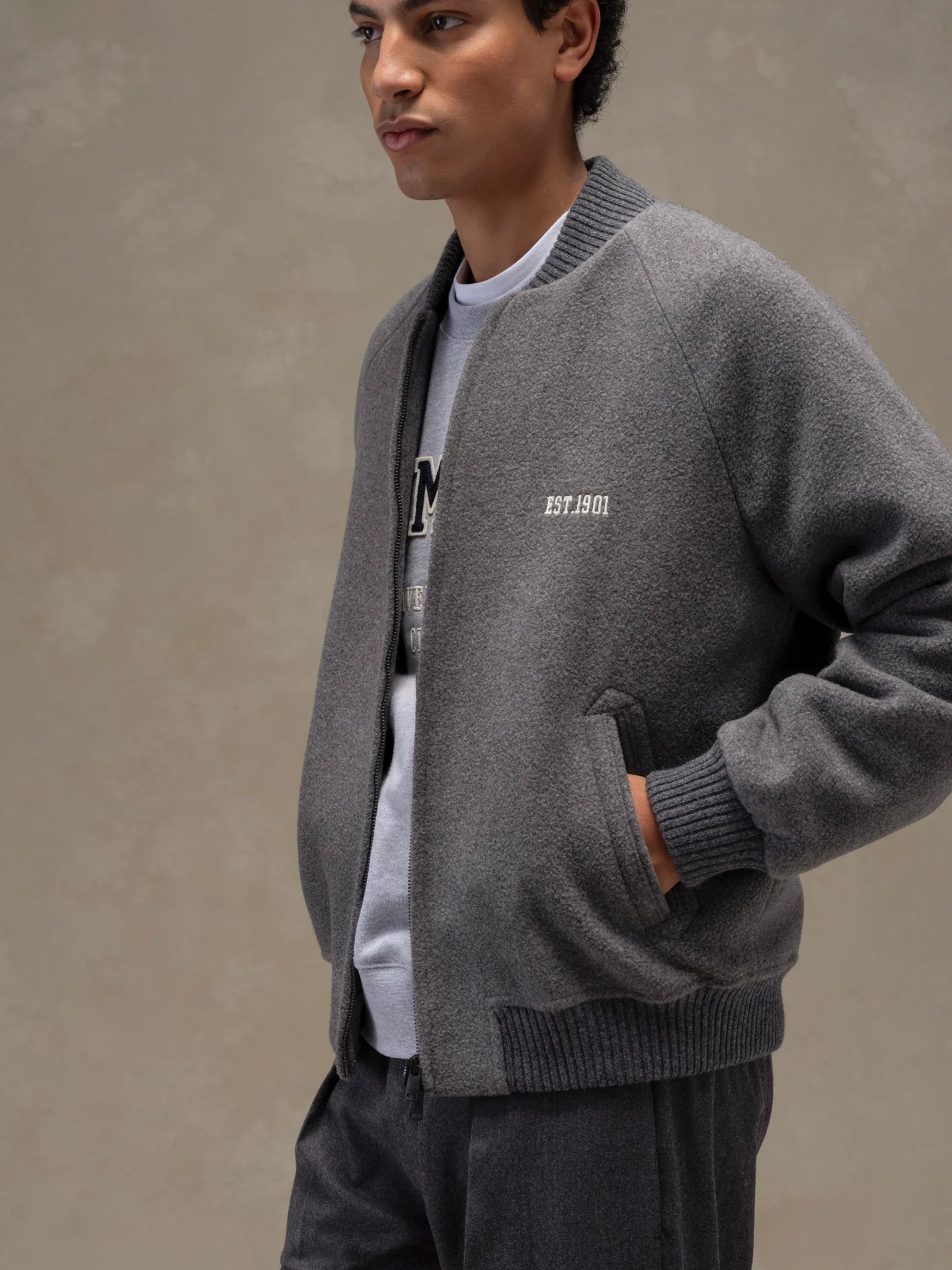 Circolo 1901 Bomber Zip in Misto Cashmere Uomo