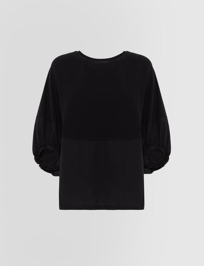 Alpha Studio T-shirt Sbuffo in Jersey e Popeline Donna