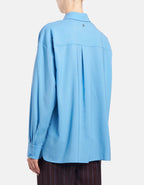 Dondup Camicia loose in popeline di lana extrafine Donna