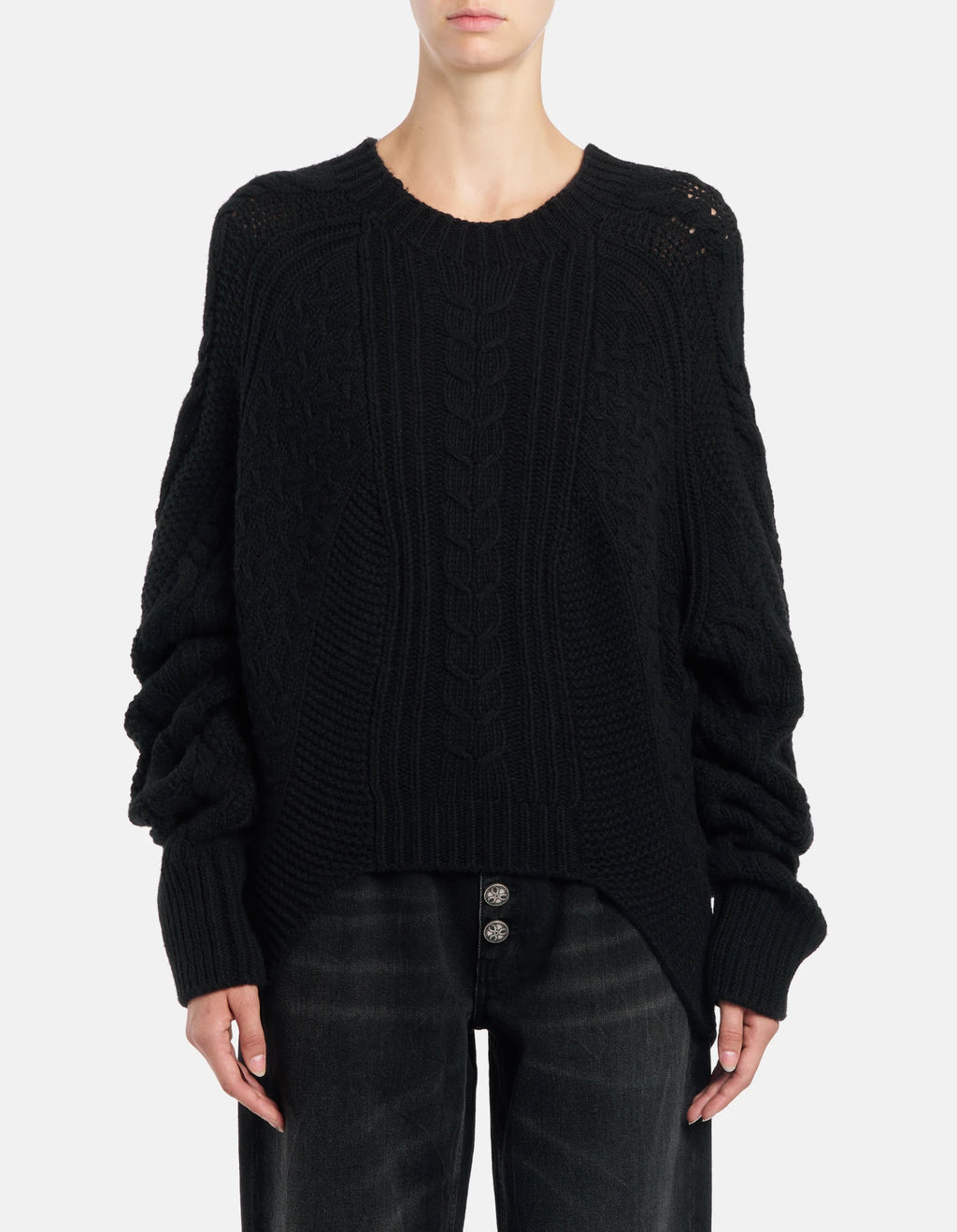 Dondup Maglia girocollo over in lana lavorata Donna