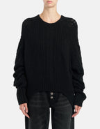 Dondup Maglia girocollo over in lana lavorata Donna