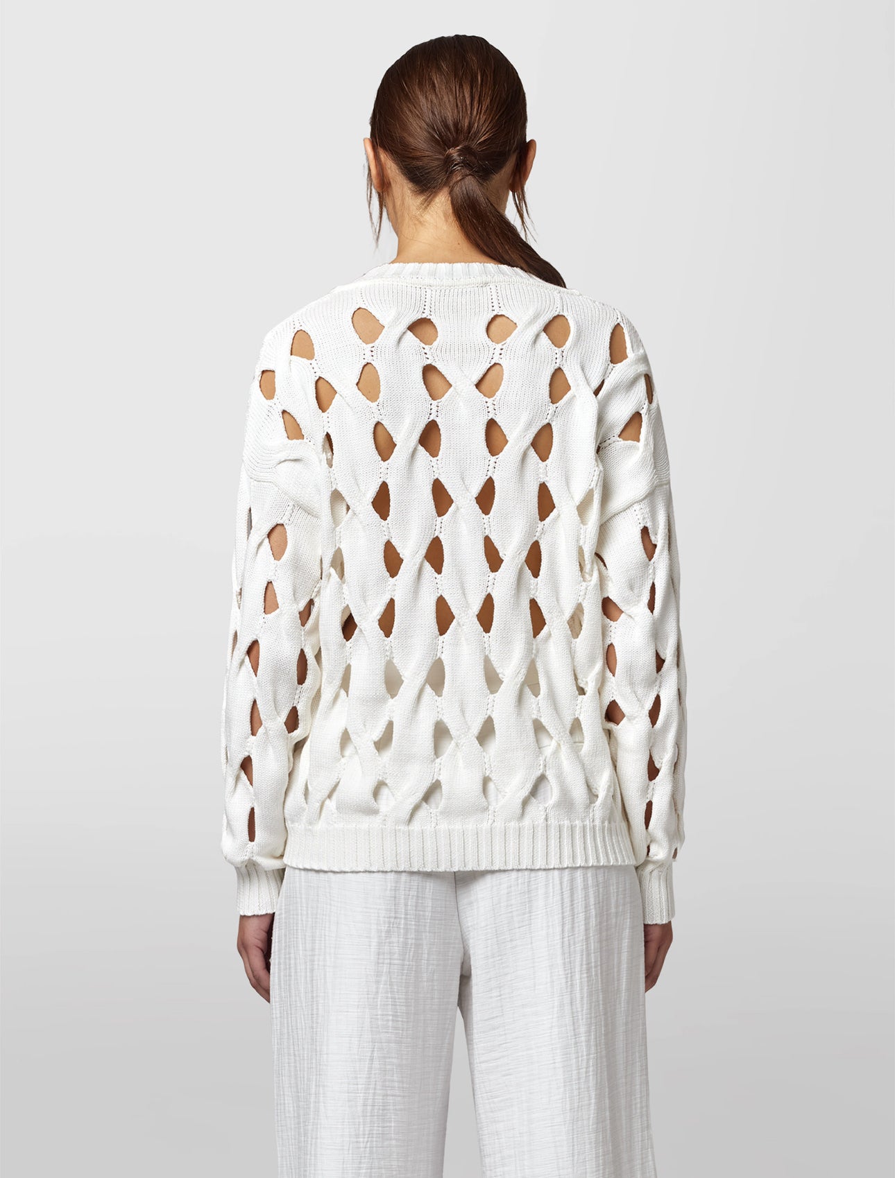 Alpha Studio Maglia V Maxi Traforo Donna