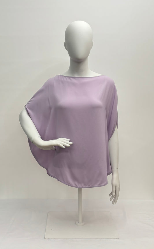 Meimeij Top Asimmetrico in Tessuto Fluido Misto Seta Donna