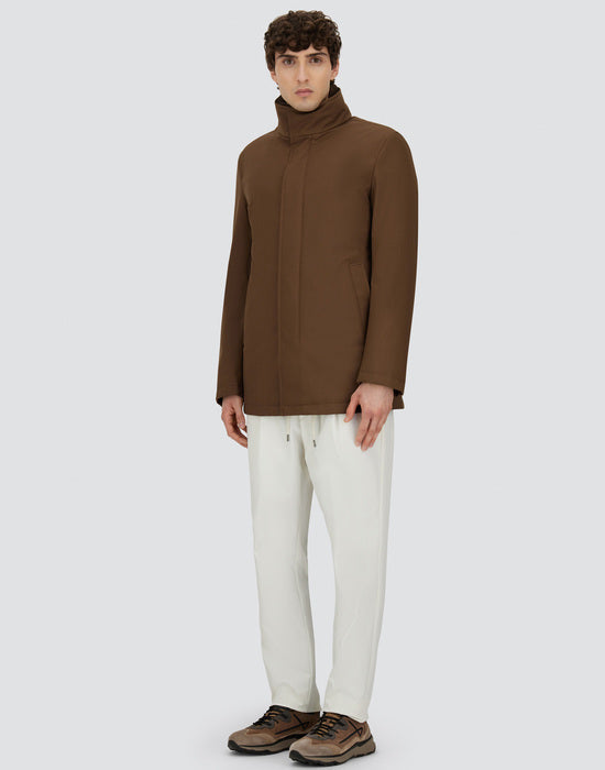 Herno Carcoat in Woolen Melange Twill Uomo