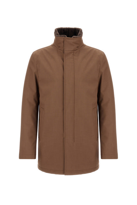 Herno Carcoat in Woolen Melange Twill Uomo