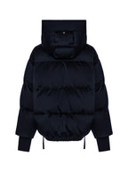 Duno Piumino Corto in Raso co Cappuccio e Coulisse Donna