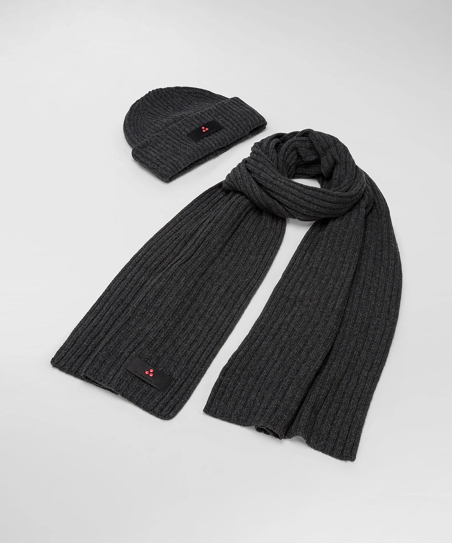 Peuterey Kit Sciarpa e Cappello a Coste