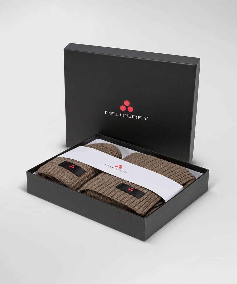 Peuterey Kit Sciarpa e Cappello a Coste