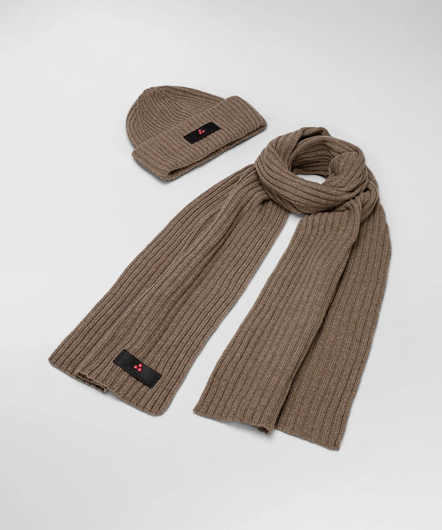 Peuterey Kit Sciarpa e Cappello a Coste
