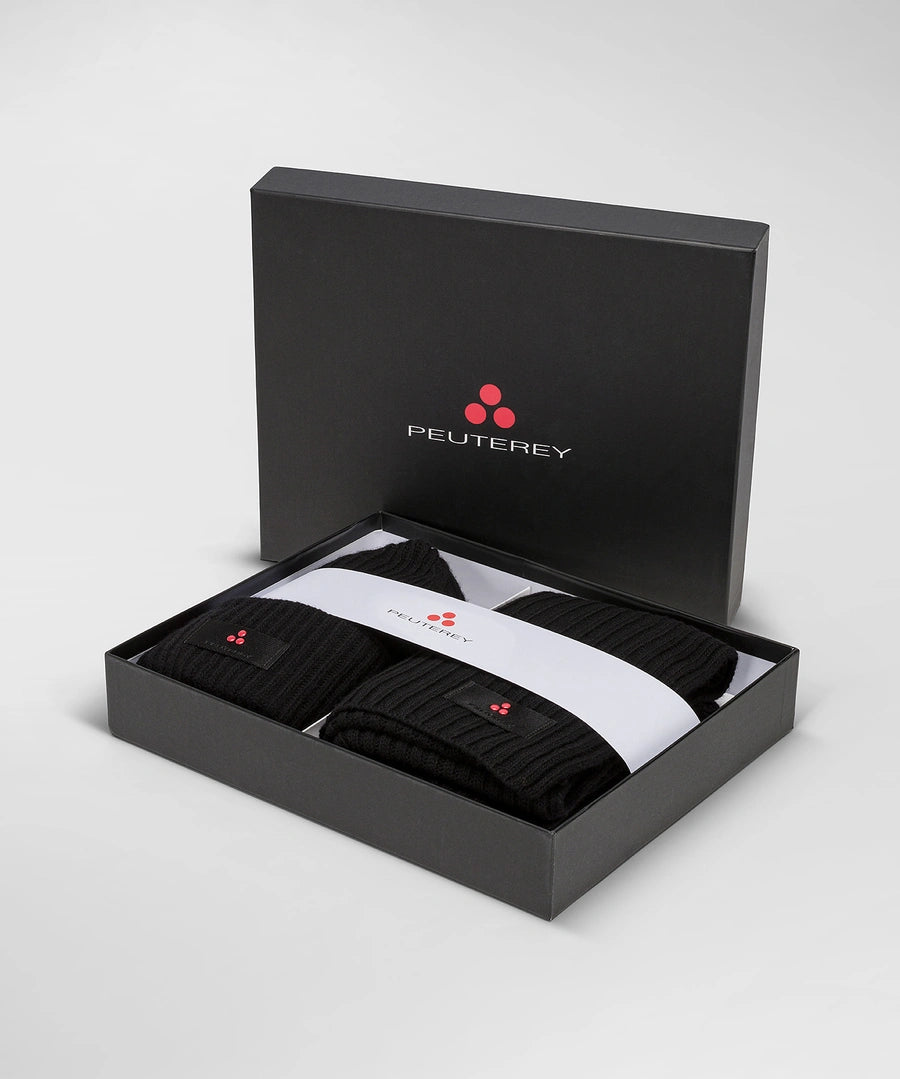 Peuterey Kit Sciarpa e Cappello a Coste