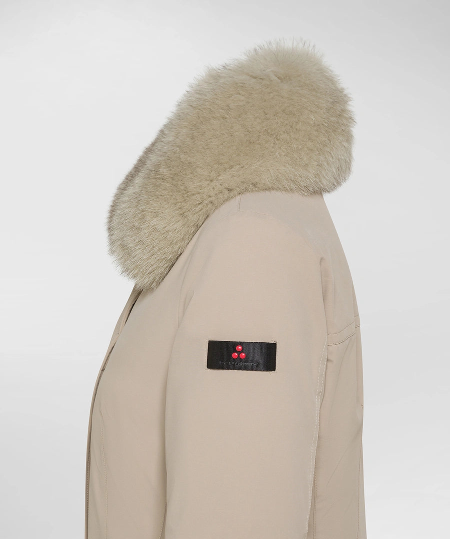 Peuterey Piumino Lungo Slim con Pelliccia Donna