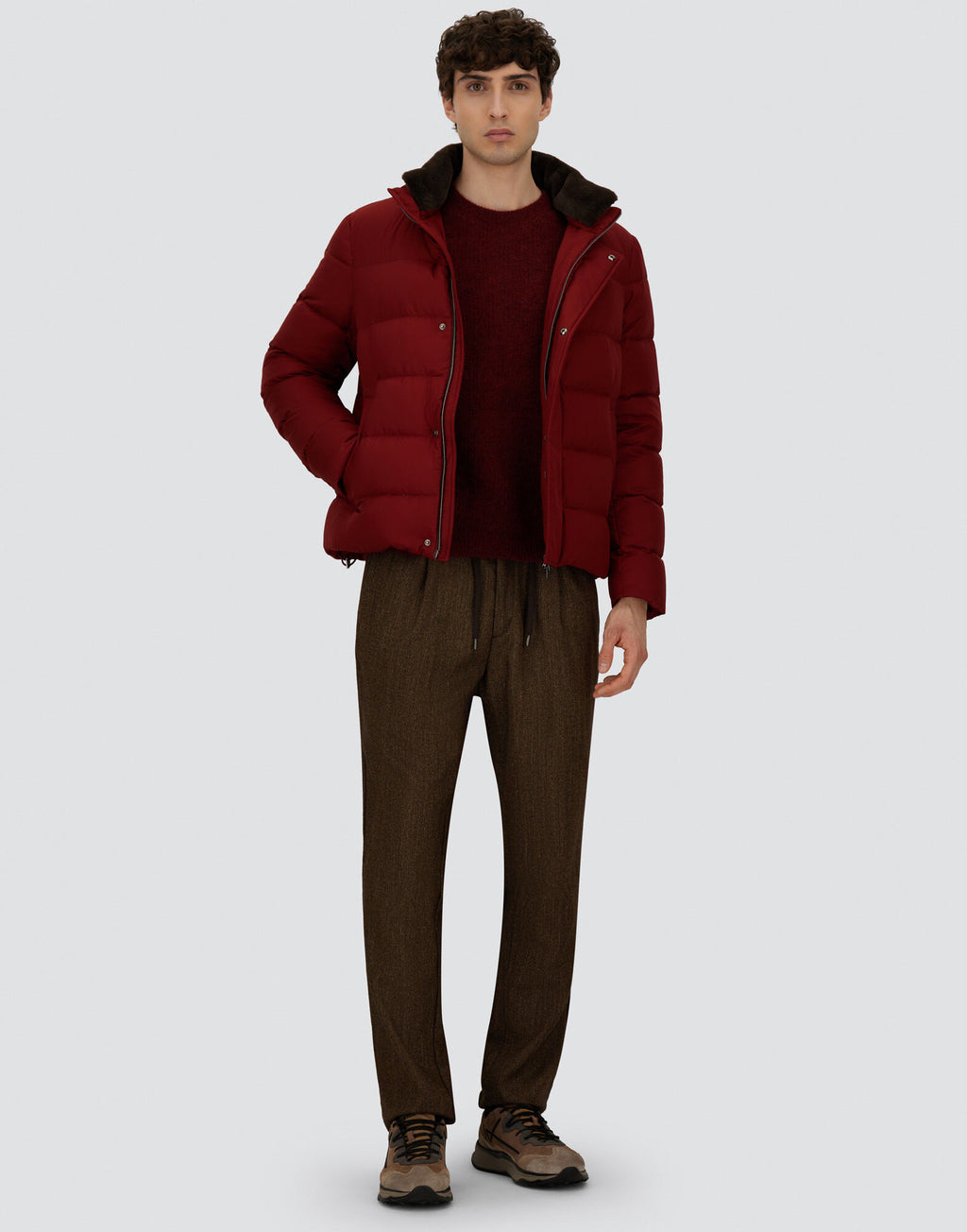 Herno Bomber in arendelle e faux fur Uomo