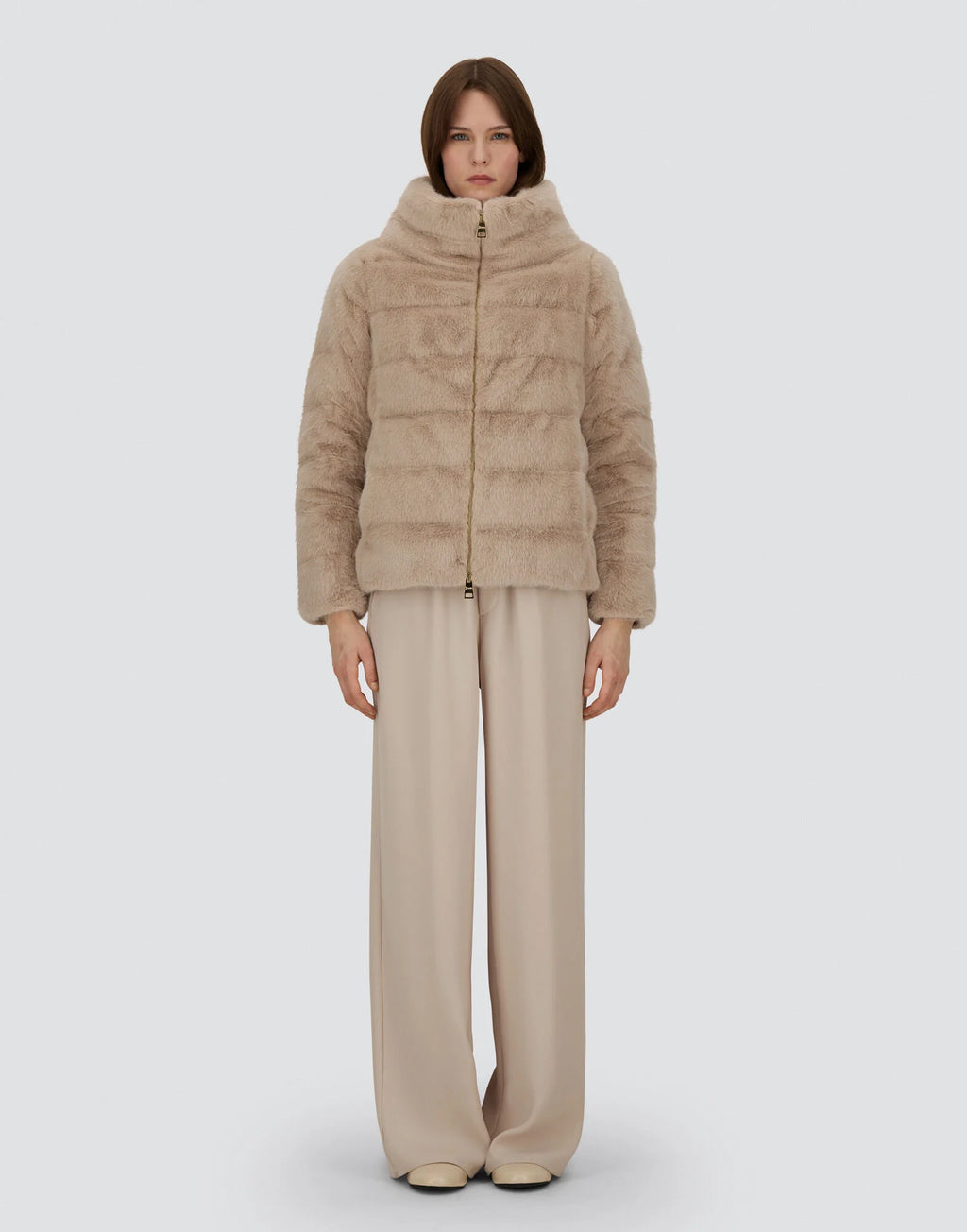 Herno Cappa in Pelliccia Eco con Zip Donna