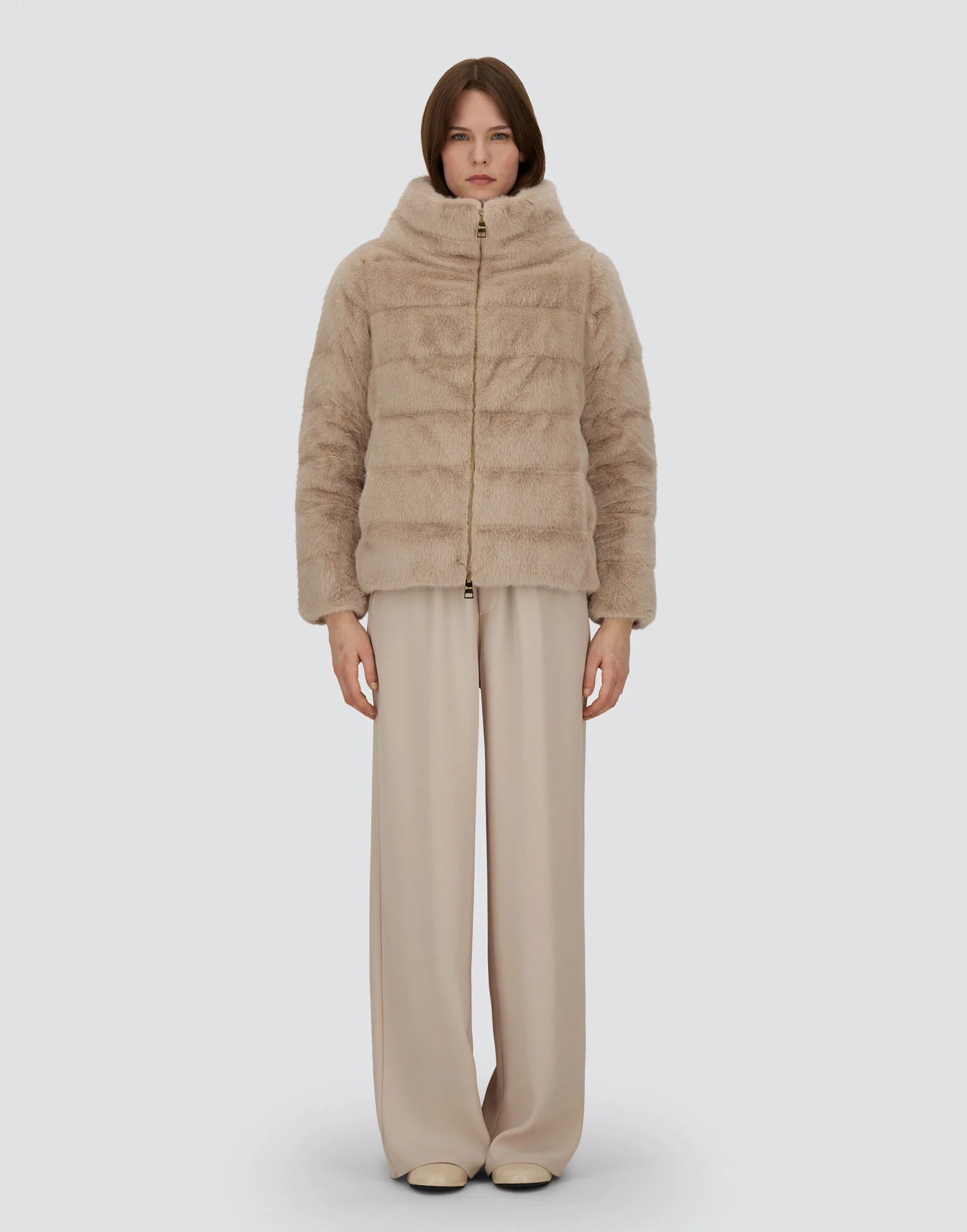 Herno Cappa in Pelliccia Eco con Zip Donna