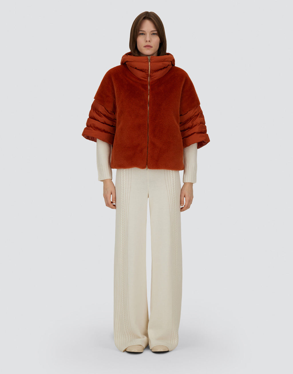 Herno Cappa in Raso con Zip e Cappuccio Donna