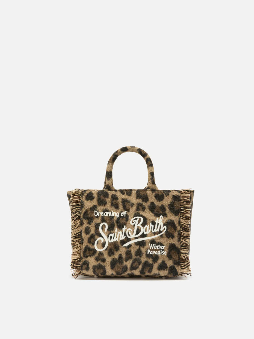 MC2 Saint Barth Borsa Mini Leoparda in Misto Lana Donna