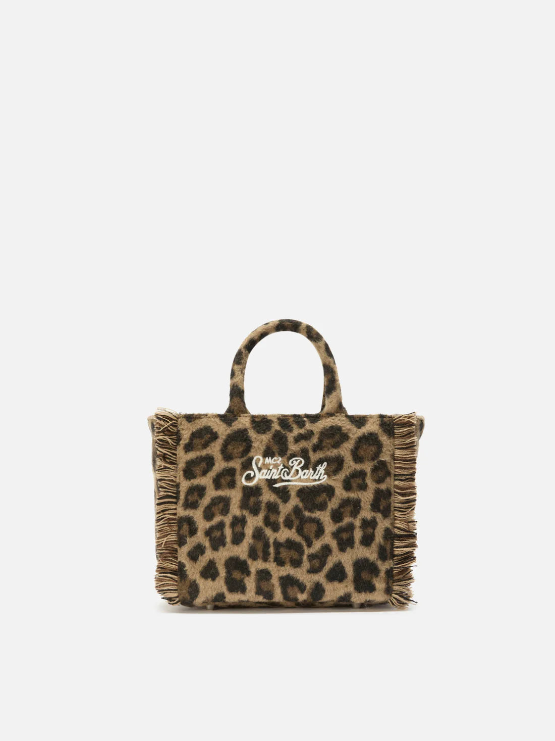 MC2 Saint Barth Borsa Mini Leoparda in Misto Lana Donna