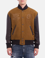 Dondup Bomber in Fustagno e Pelle Uomo