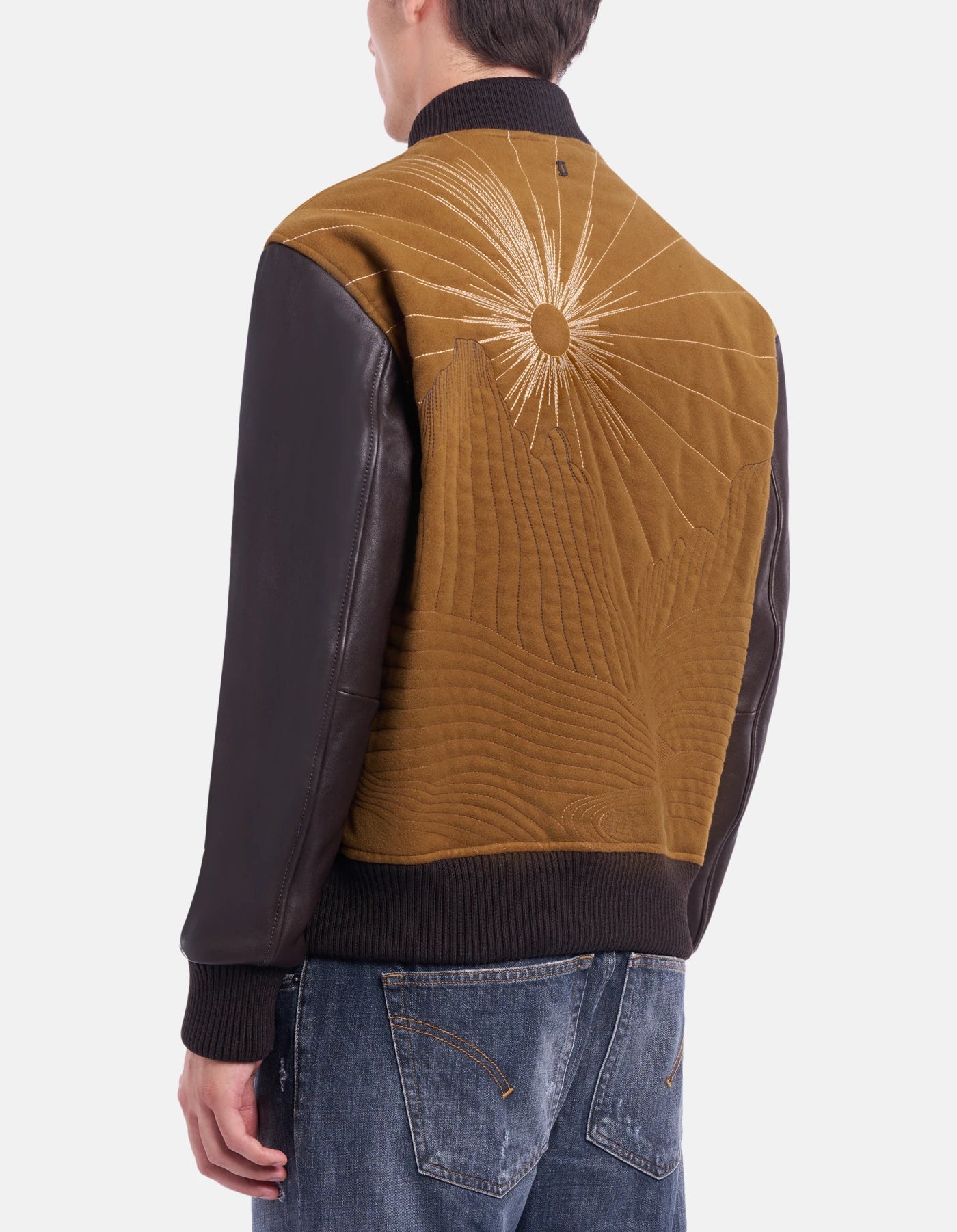 Dondup Bomber in Fustagno e Pelle Uomo