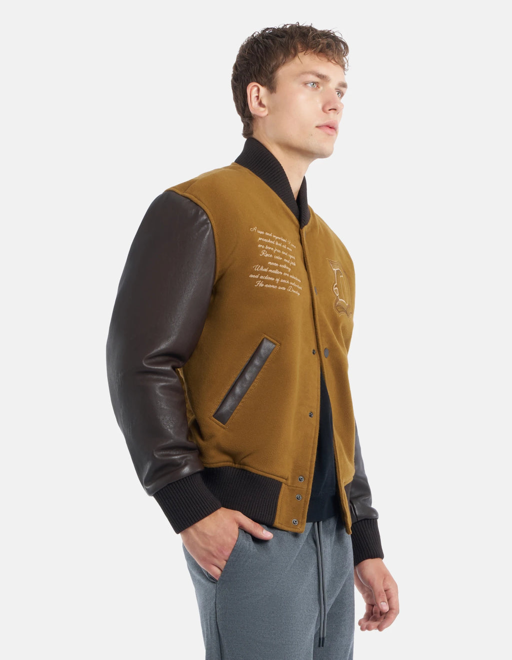 Dondup Bomber in Fustagno e Pelle Uomo