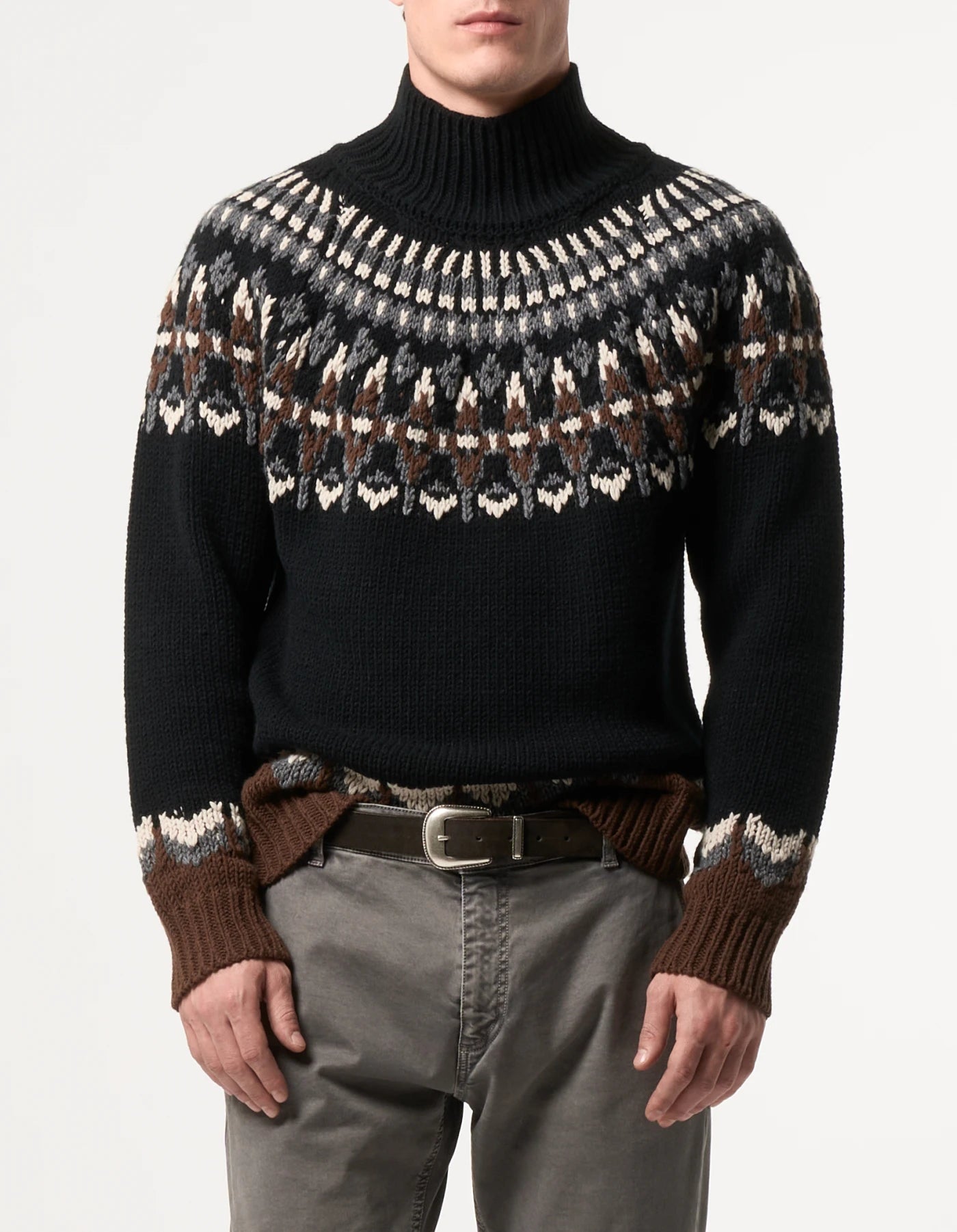 Dondup Dolcevita Regular in Lana Jacquard Uomo