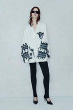 Circus Hotel Cardigan con Disegno Jacquard Donna