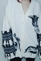 Circus Hotel Cardigan con Disegno Jacquard Donna