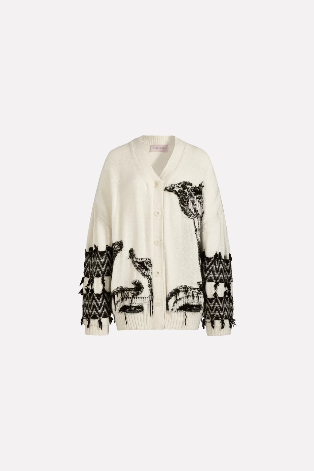 Circus Hotel Cardigan con Disegno Jacquard Donna