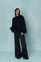 Circus Hotel Maglia Girocollo con Maxi Maniche con Frange Donna