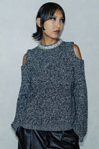 Circus Hotel Maglia Moulinè con Maniche Svasate Donna