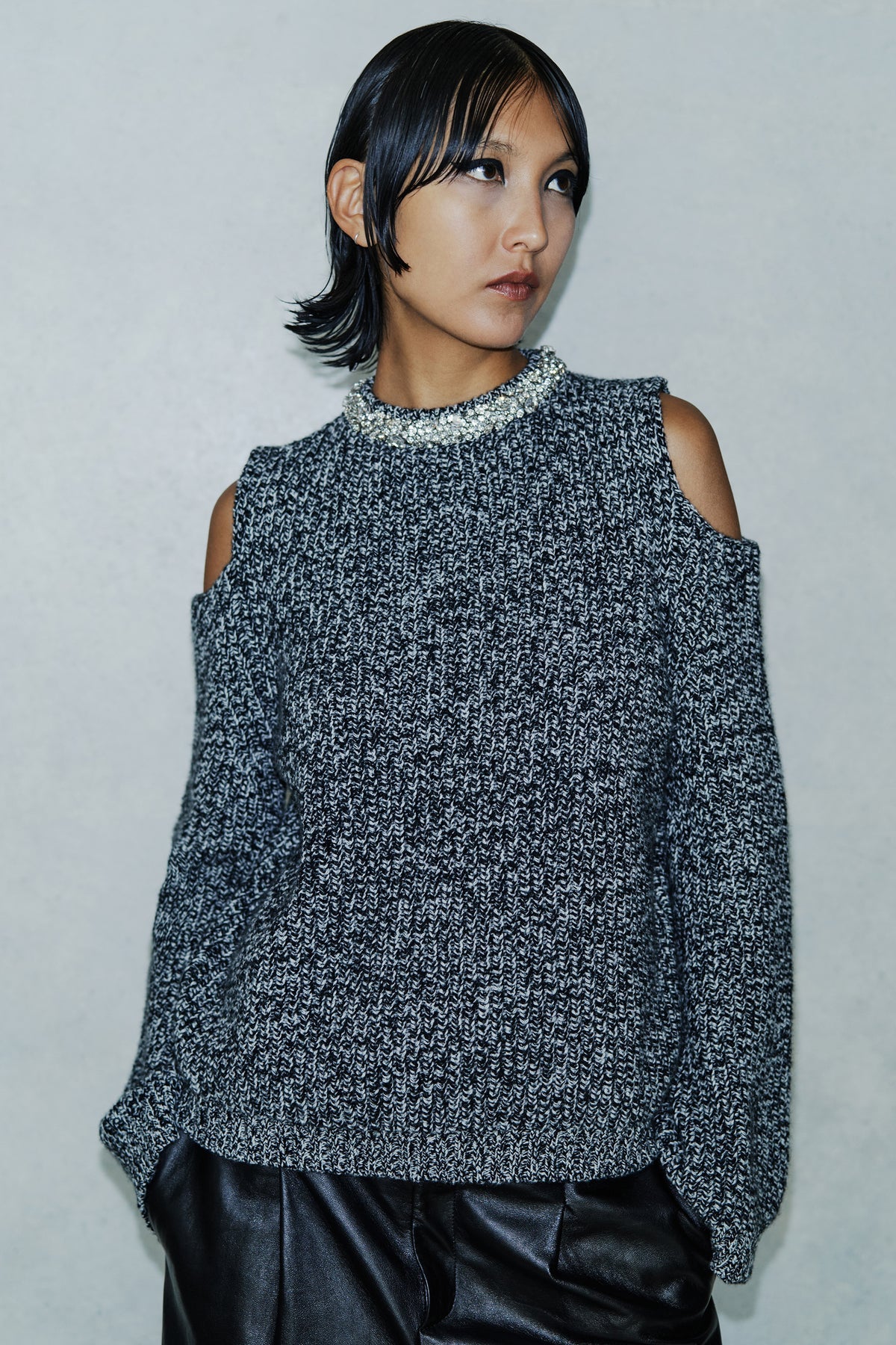 Circus Hotel Maglia Moulinè con Maniche Svasate Donna