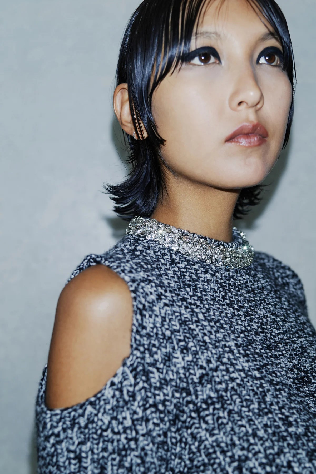 Circus Hotel Maglia Moulinè con Maniche Svasate Donna