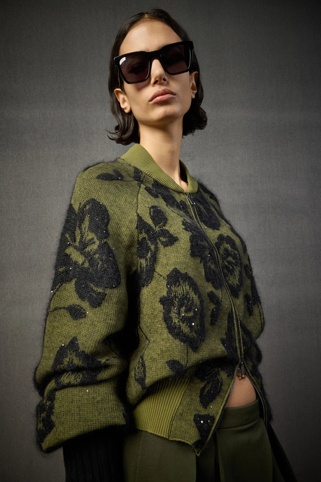 Liviana Conti Bomber Wallace in Mohair con paillettes Donna