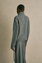 Semicouture Dolcevita con Trecce e Zip su Manica Donna