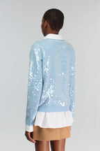 Semicouture Maglia in Misto Cashmere con Ricamo Paillettes All-Over Donna