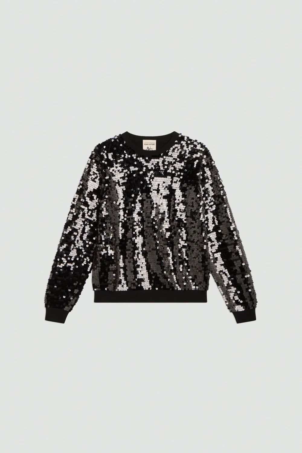 Semicouture Maglia in Misto Cashmere con Ricamo Paillettes All-Over Donna