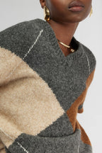 Semicouture Maglia a Rombi in Misto Alpaca Donna