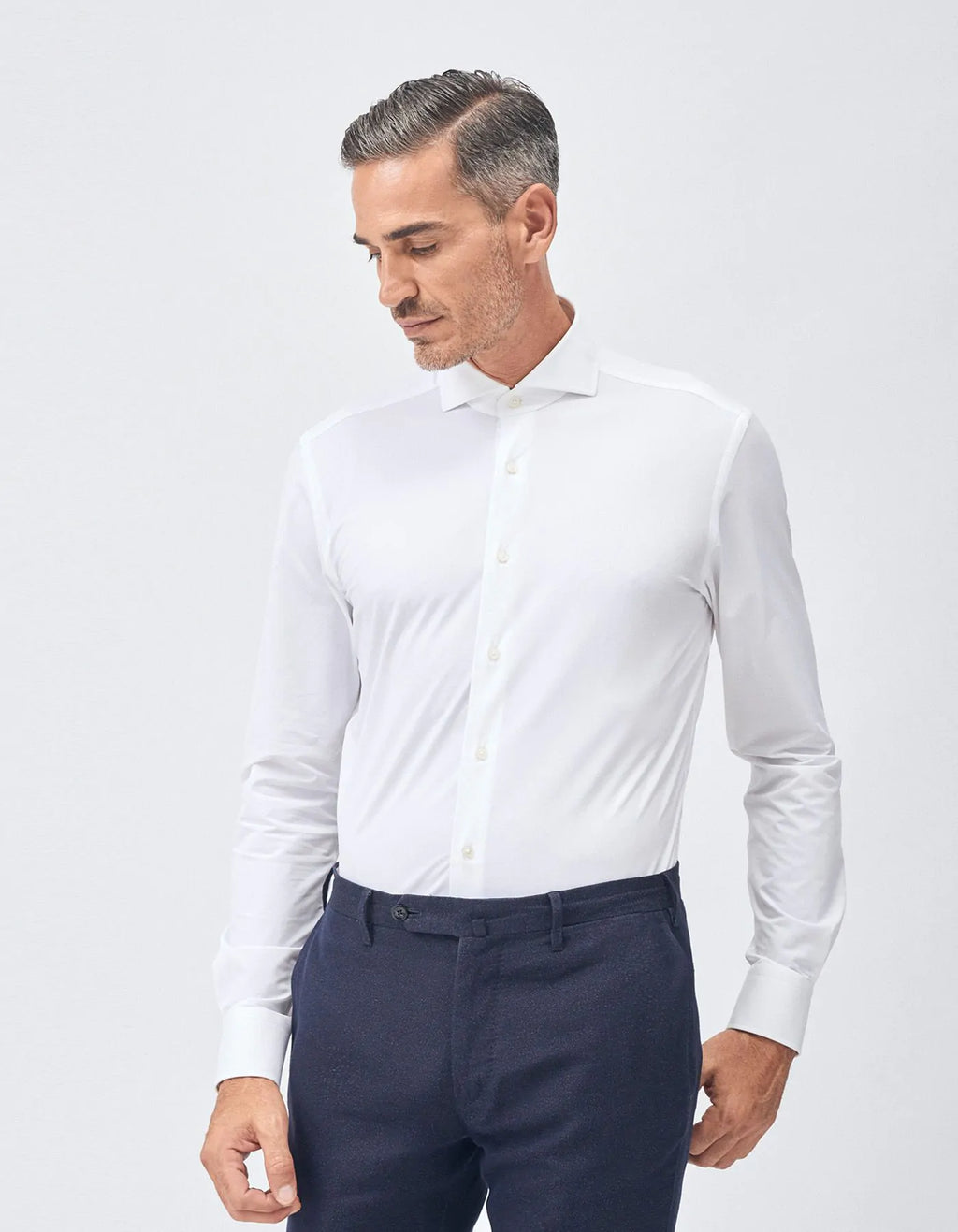 Xacus Camicia Active Tailor Fit Collo francese Tinta Unita Uomo