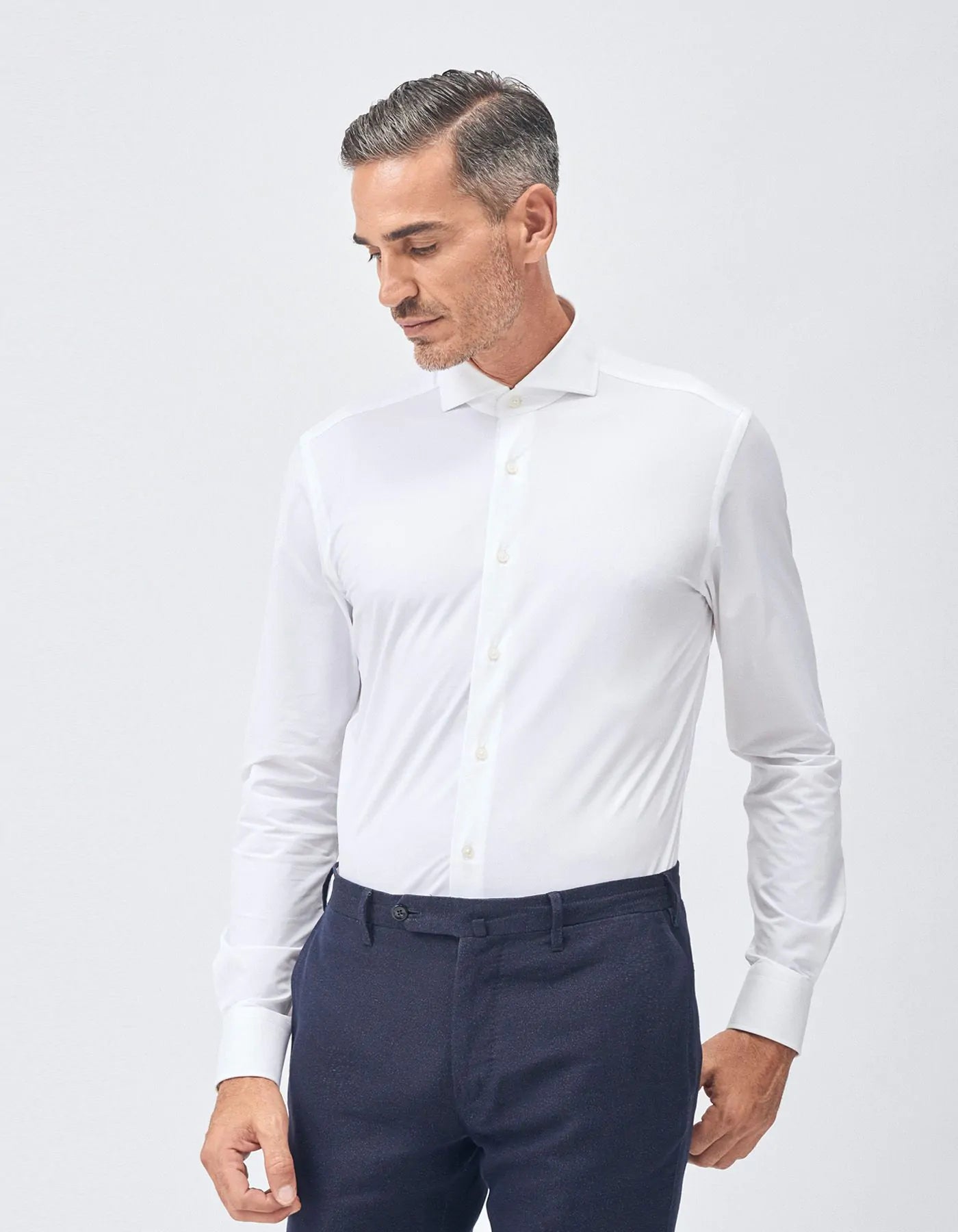 Xacus Camicia Active Tailor Fit Collo francese Tinta Unita Uomo