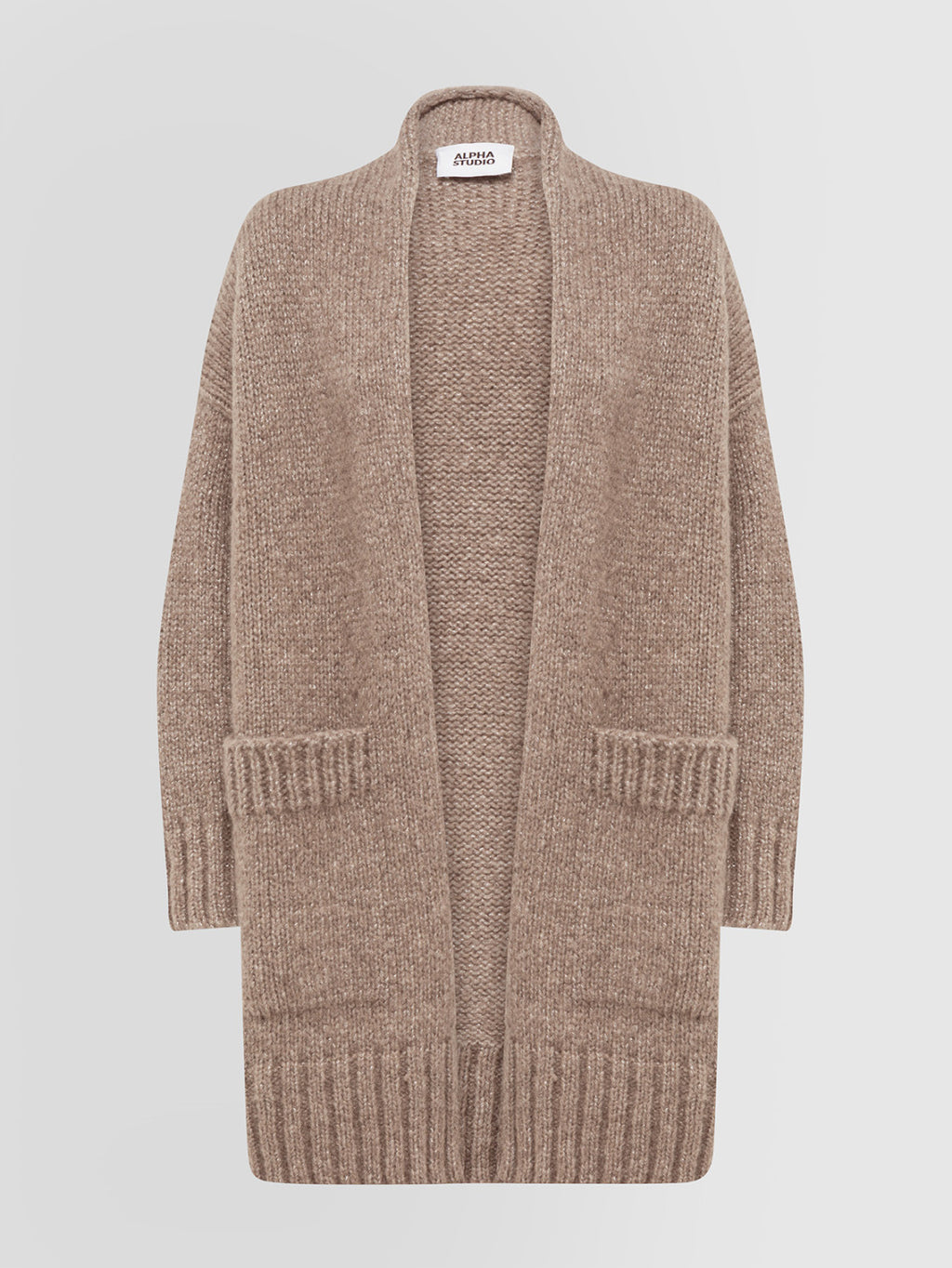 Alpha Studio Cardigan Soft and Shiny con Tasche Donna