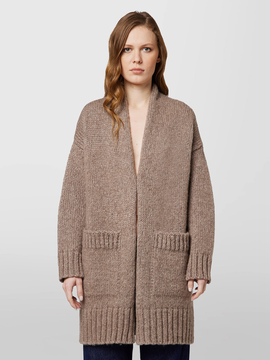 Alpha Studio Cardigan Soft and Shiny con Tasche Donna