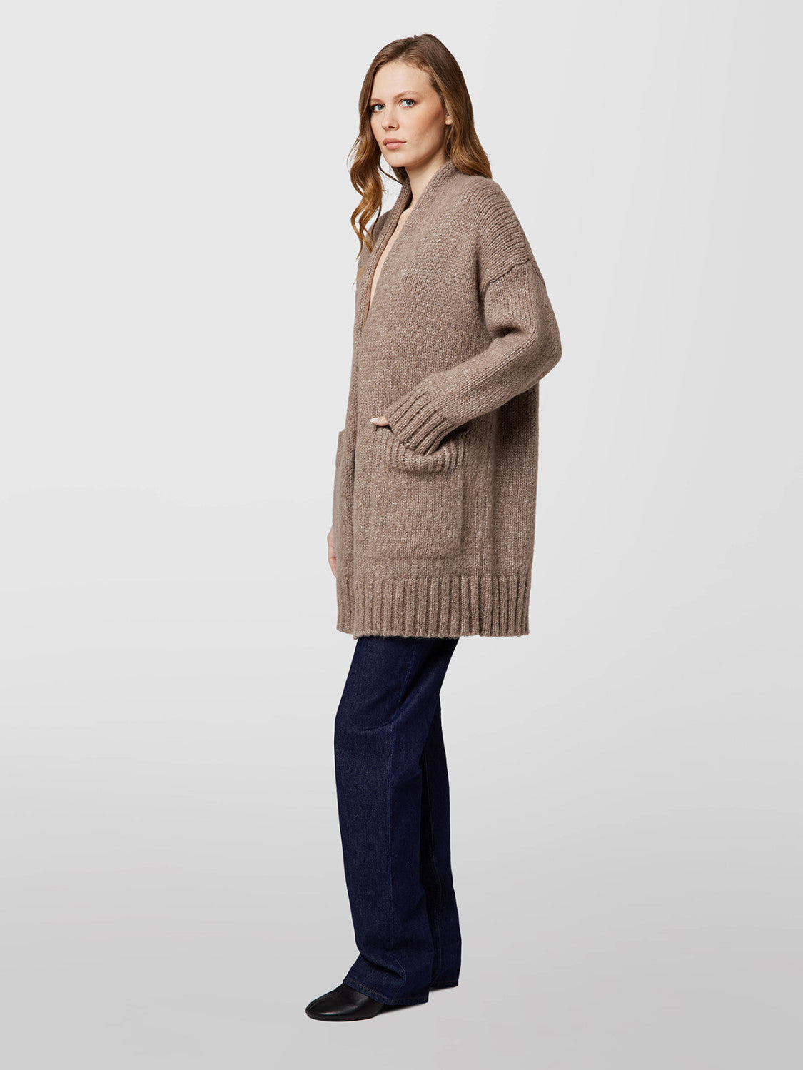 Alpha Studio Cardigan Soft and Shiny con Tasche Donna