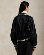Ralph Lauren Bomber in raso con logo Donna