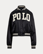 Ralph Lauren Bomber in raso con logo Donna
