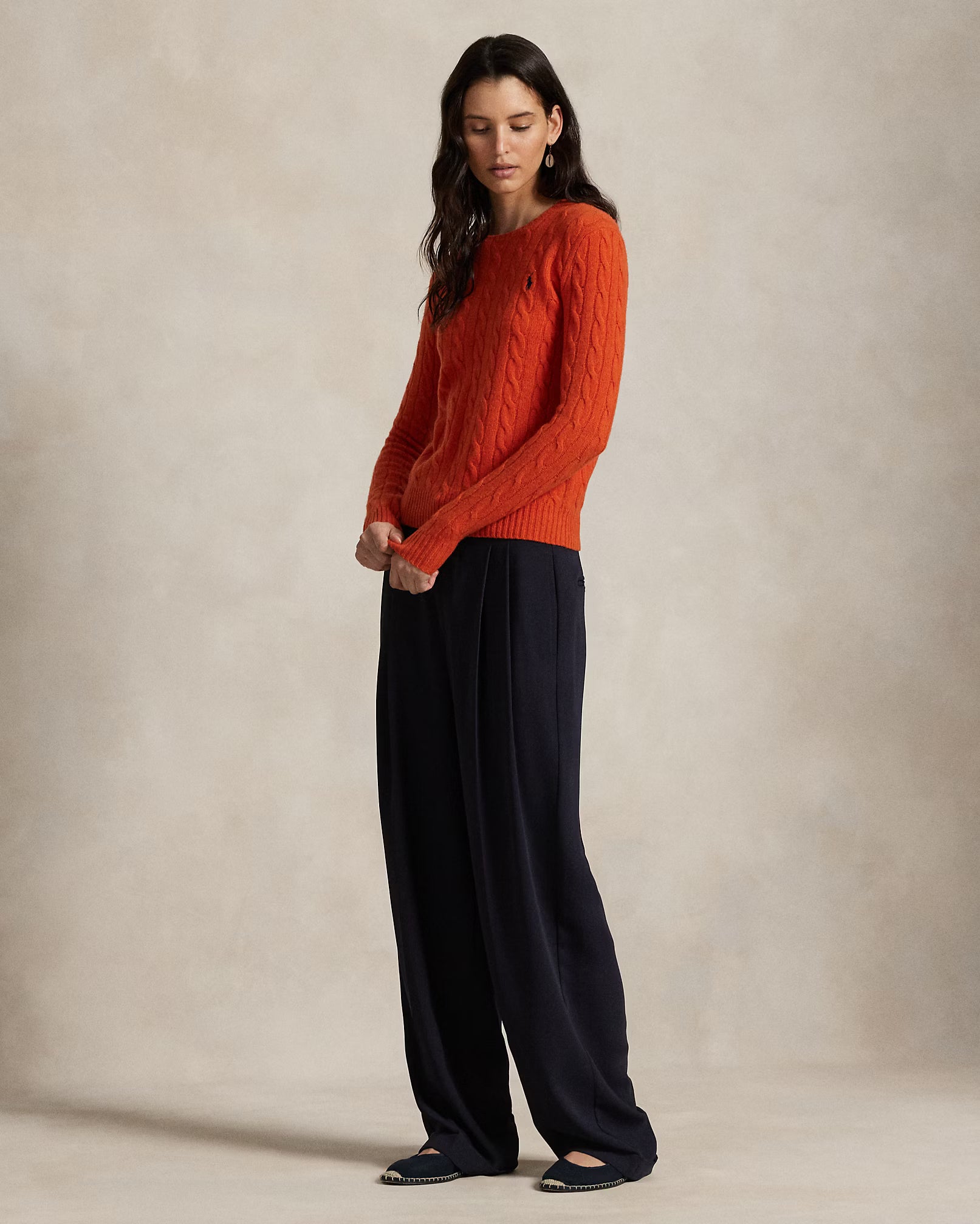 Ralph Lauren Girocollo in lana e cashmere a trecce Donna