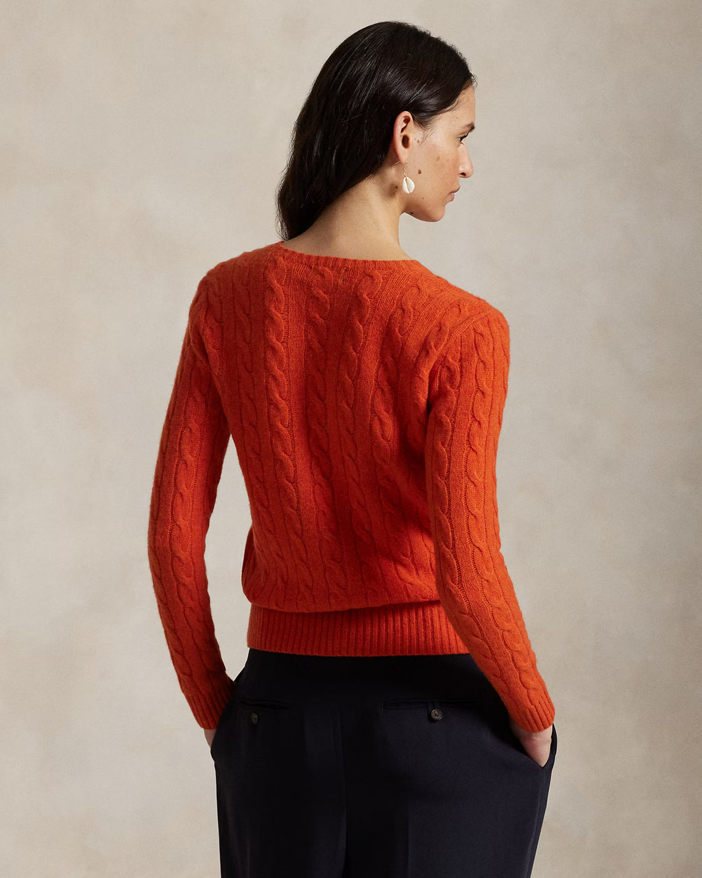 Ralph Lauren Girocollo in lana e cashmere a trecce Donna